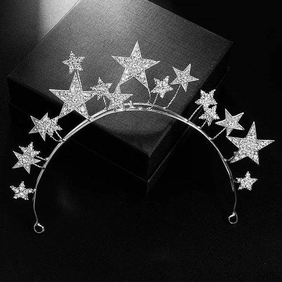 Sparkly Crystal Star Tiaras Crowns Hair - Picture 3 of 5
